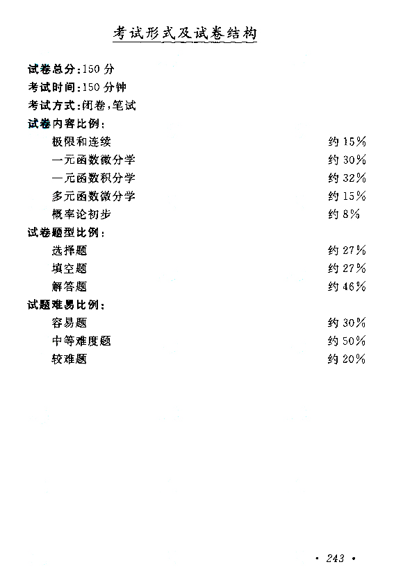 2023年安徽成人高考专升本《高等数学(二)》科目考试大纲