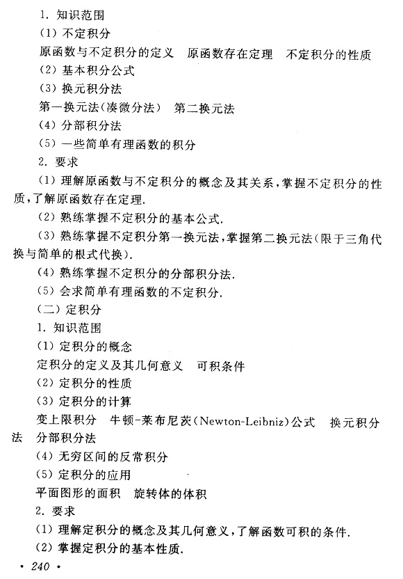 2023年安徽成人高考专升本《高等数学(一)》科目考试大纲