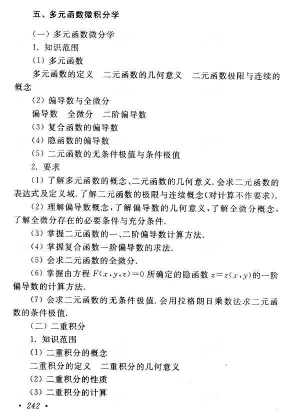 2023年安徽成人高考专升本《高等数学(一)》科目考试大纲